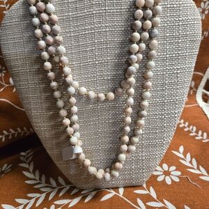 Red Picasso Semi Precious Long Necklace